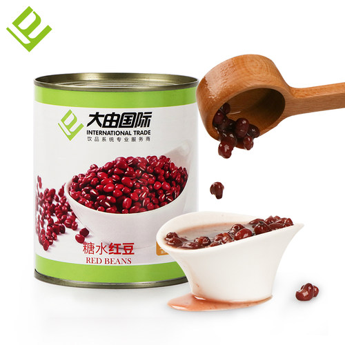 大由国际糖水红豆罐头红豆奶茶专用原材即食橙粒小罐免煮930g罐装 - 封面