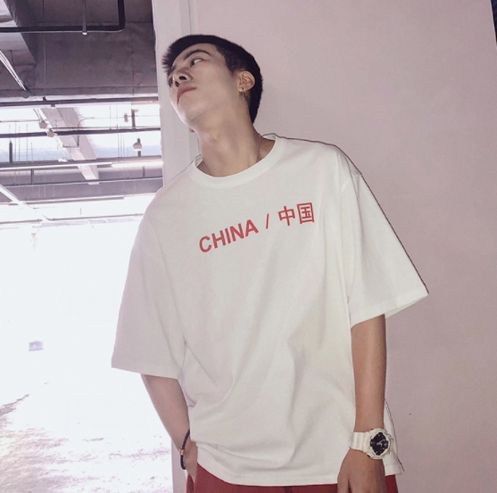 summer Harbor Wind Ultra-fire cec Trend man The fat Short sleeved T-shirt ins Add fertilizer XL Easy half sleeve Chaopaiin the Men's clothing, T-shirt  category - from Buy2taobao.com to provide professional Taobao agent buy service