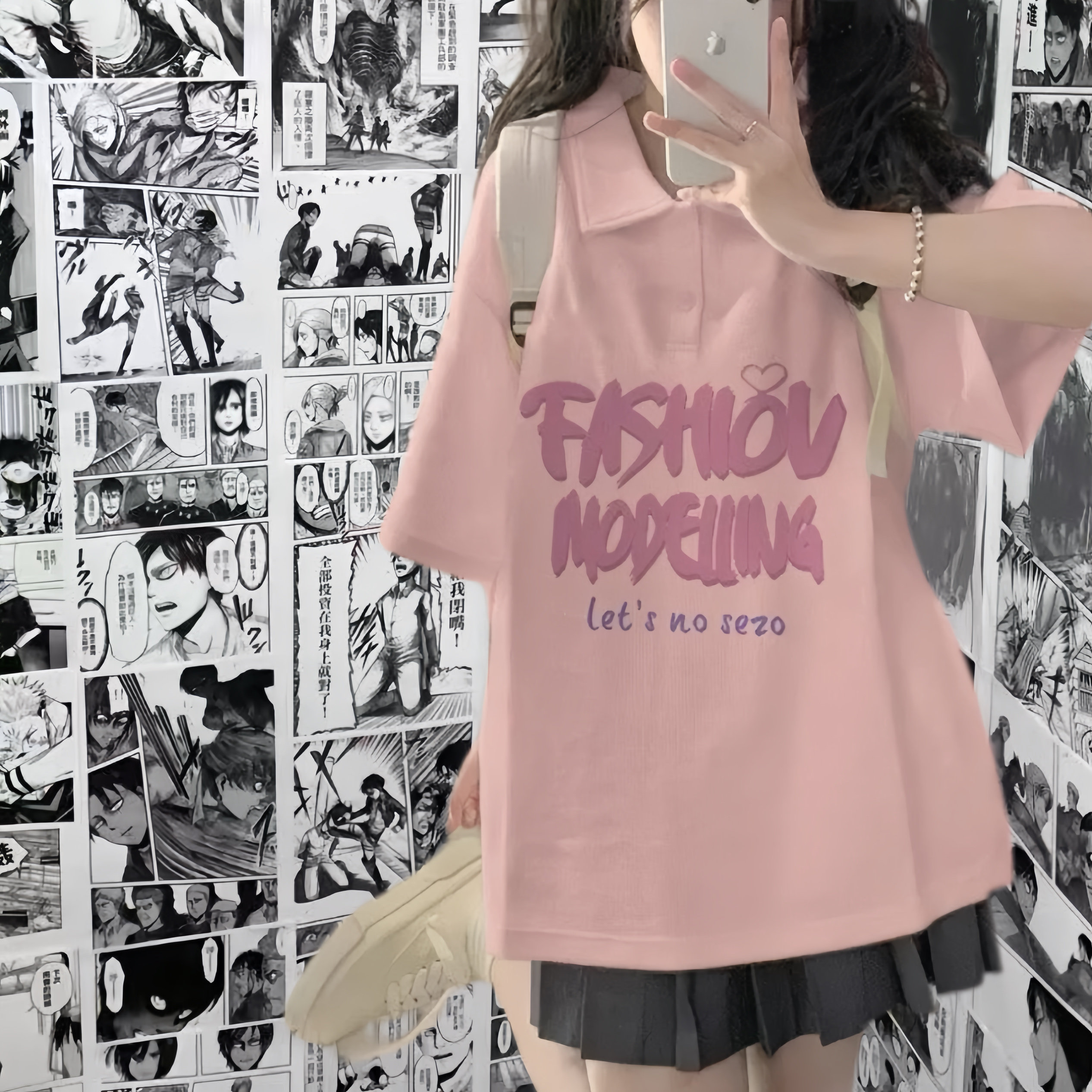 2025新款短袖t恤女Polo夏季学生宽松ins潮韩版减龄短袖翻领上衣服,女装/女士精品,POLO衫,淘宝优惠券,粉丝福利购,淘宝优惠卷