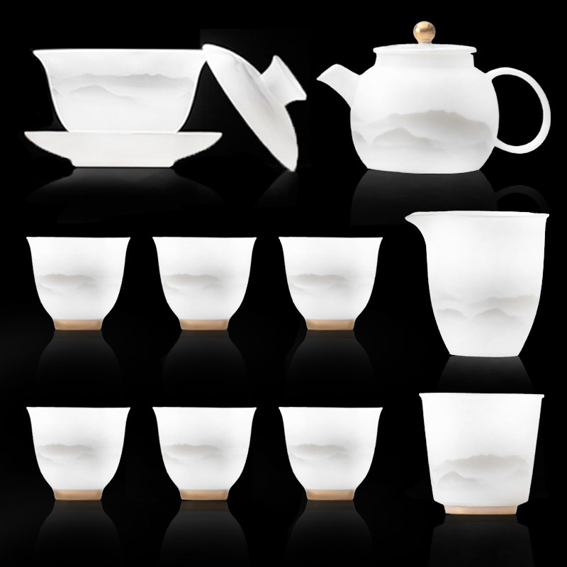 如瓷动人德化白瓷功夫茶具套组2026新款轻奢高档家用盖碗茶杯礼盒