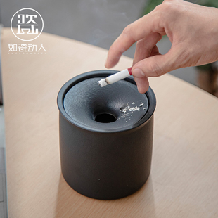 复古创意个性 精选f陶瓷烟灰缸多功能中式 家用客厅办公室防