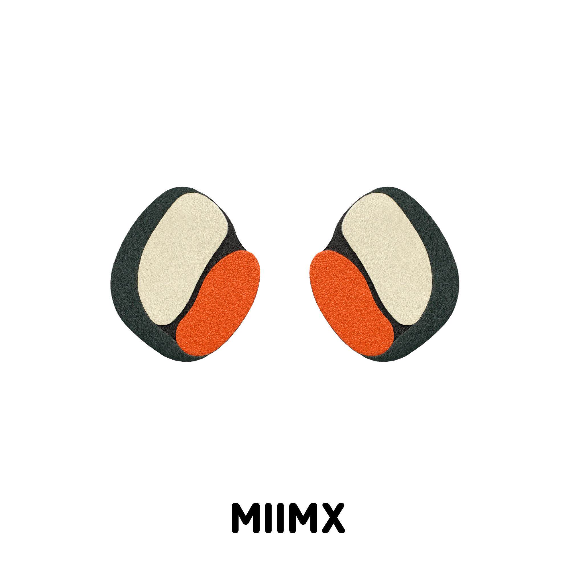 MIIMX 咖啡系列独立设计师夸张艺术气质手工牛皮耳钉
