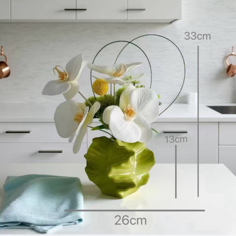 法式仿真绢花陶瓷花瓶插花酒店会所展厅玄关餐桌花艺设计感高级,家居饰品,餐桌花艺,淘宝优惠券,粉丝福利购,淘宝优惠卷