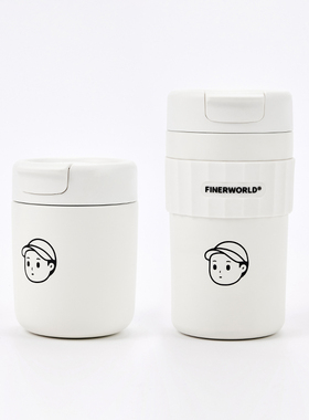 FINERWORLD咖啡杯男便携保温杯保冷杯卡通可爱颜值牛奶杯水杯杯子