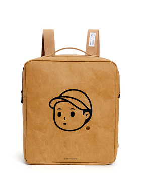 FINERWORLD 可水洗牛皮纸复古背包双肩包情侣ins潮牌韩版日系书包