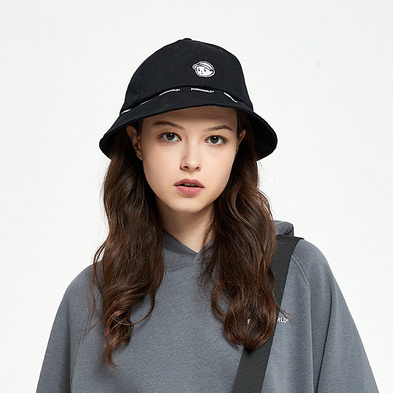 FINERWORLD原创IP百搭遮阳防晒帽男女百搭LOGO人物休闲双层渔夫帽