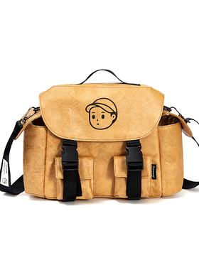 FINERWORLD环保杜邦纸可水洗多功能斜挎包情侣手提包机车机能风包