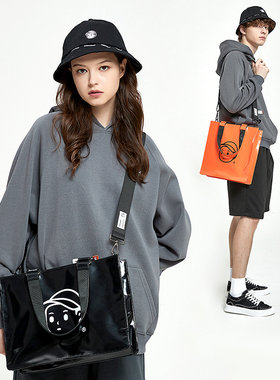 FINERWORLD方形防水托特包通勤斜挎包LOGO潮牌流行情侣大容量单肩