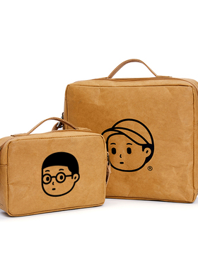 FINERWORLD可湿水牛皮纸斜挎包情侣方包邮差包手提包拉链帆布休闲