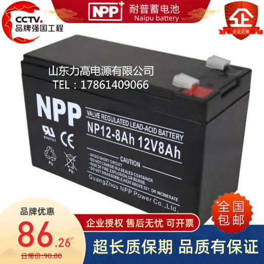 NPP耐普电池 12V8AH/NP12-8Ah机房UPS应用童车电动玩具地摊蓄电池