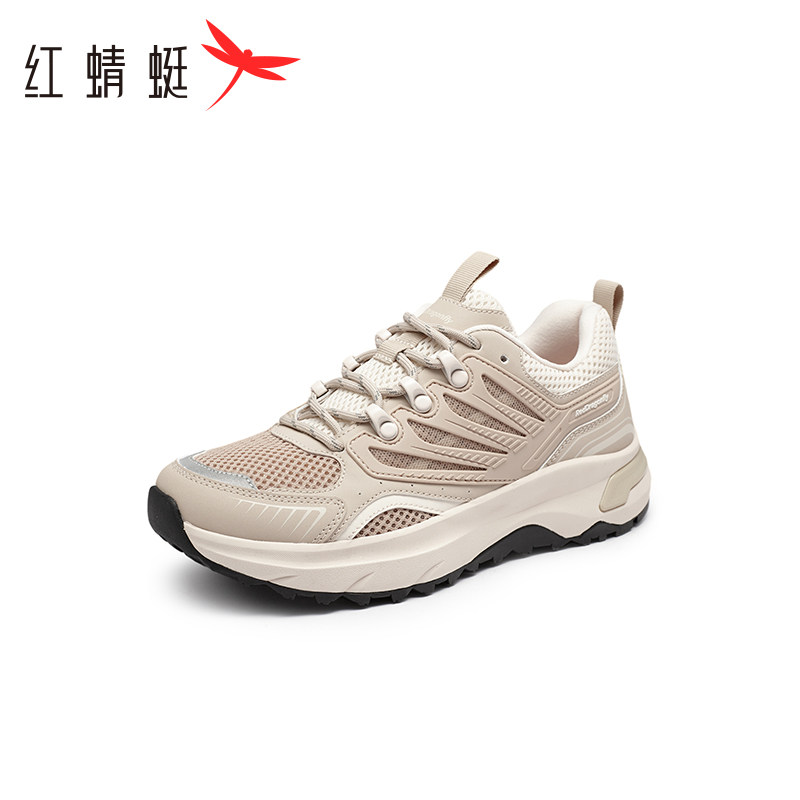 红蜻蜓老爹鞋女夏季新款时尚网面透气运动休闲鞋舒适厚底跑步鞋