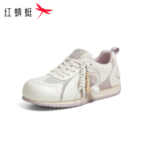 红蜻蜓复古阿甘鞋女秋季新款时尚网面透气德训鞋休闲百搭运动鞋