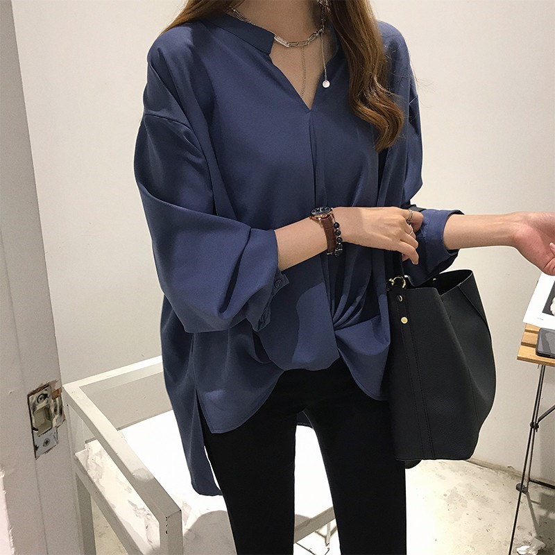 秋季女装2018新款简约气质雪纺衬衫女长袖上衣宽松BF衬衣打底衫潮在类目 女装/女士精品, 衬衫中 - 来自Buy2taobao.com提供专业的淘宝代购服务