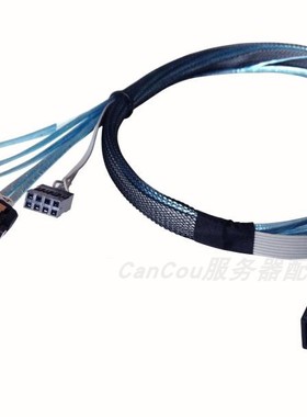 正转安费诺MiniSAS HD数据线 SFF-8643转SATA接背板/硬盘 一分4