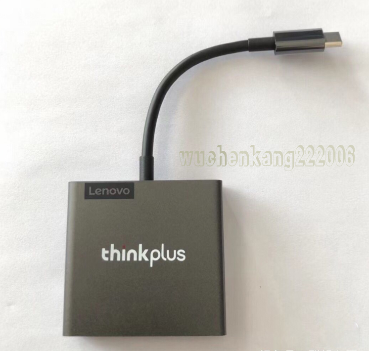 联想ThinkPlus扩展坞Type-c转hdmi+VGA+usbhub转换器雷电3拓展坞 电子元器件市场 连接线 原图主图