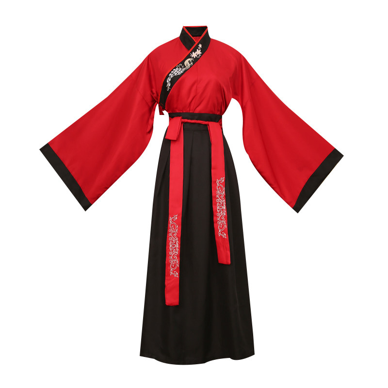 中国风大码男装古装书生儒雅男汉服魏晋交领大袖衫襦裙二件套班服