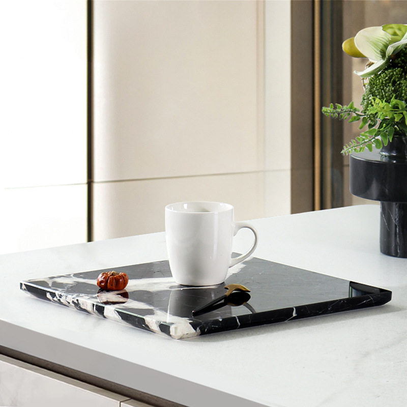 北欧风天然大理石宝格丽黑平板客厅浴室台面香薰收纳置物装饰托盘,家居饰品,香薰托盘,淘宝优惠券,粉丝福利购,淘宝优惠卷