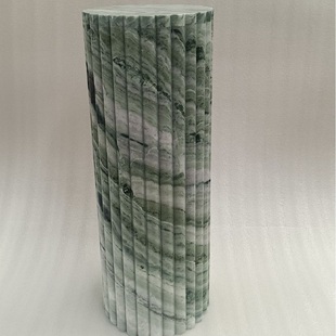 北欧风天然大理石圆柱墩子客厅玄关桌展示台雕塑花盆底座桌脚摆件