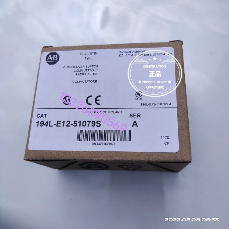 194L-E12-51079S AB Allen Bradley转换开关 原装正品
