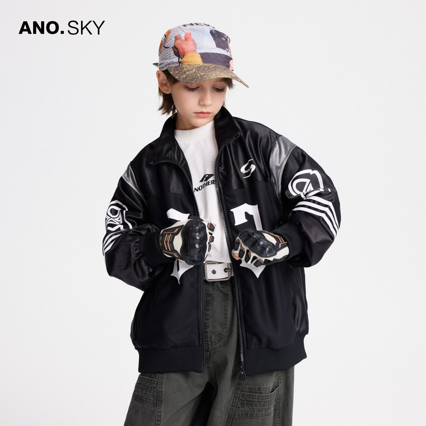AS机车服痞帅皮衣拼接外套图片