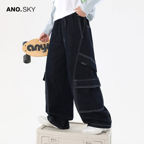 AS男童秋季工装牛仔裤休闲长裤子