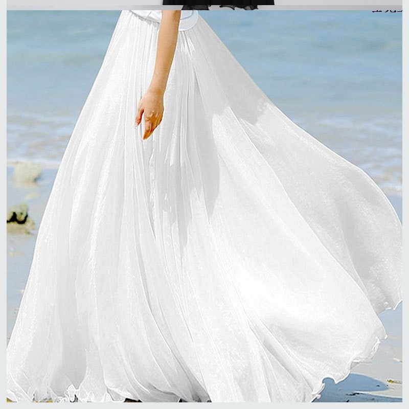 波西米亚金丝雪纺半身长裙沙滩裙女夏显瘦纯色8米大摆拖地半身裙|msdalam kategori Butik wanita / wanita, skirt - dari Buy2taobao.com untuk memberikan perkhidmatan ejen Taobao profesional membeli