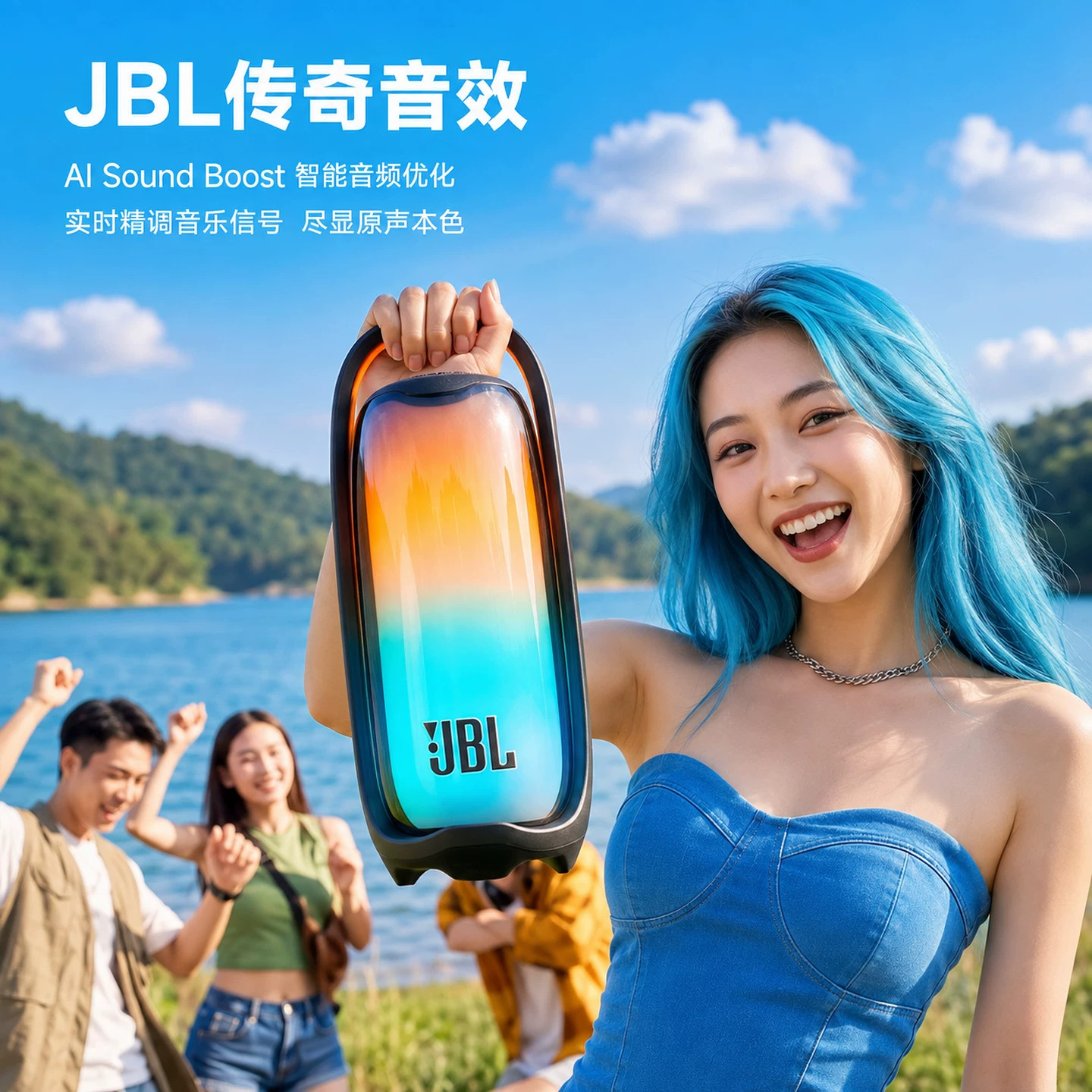 JBL PULSE6脉动6无线蓝牙音响音箱音乐炫彩光效户外防水便携音响