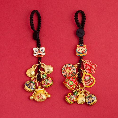 【2件9折】古法金生肖钥匙扣挂件