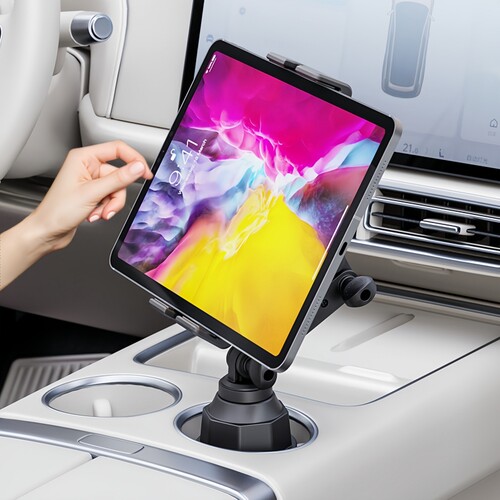 汽车iPad平板支架水杯位手机架