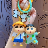 蜡笔小新汽车钥匙扣链2024年新款 女精致可爱公仔男书包挂件挂饰品