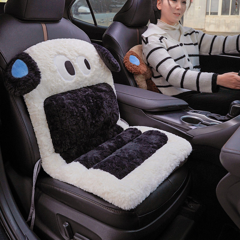 汽车坐垫冬季毛绒加厚卡通可爱护腰靠椅垫多功能冬天防屁股痛女士