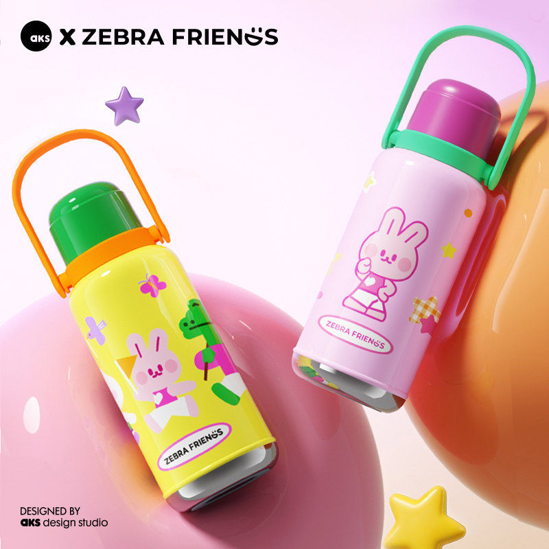 AKS X 斑马Ai Zebra Friends大容量杯子316L不锈钢保温杯女生水杯