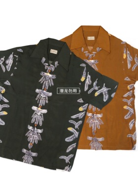 豪德玛断码清仓kapital 印第安老鹰 羽毛 goro s复古短袖衬衫