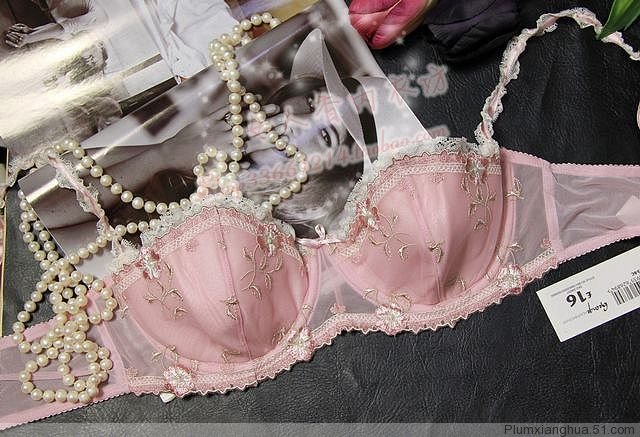 清货 外贸原单薄棉文胸 贵族蕾丝边性感内衣 甜美半杯胸罩70C80C