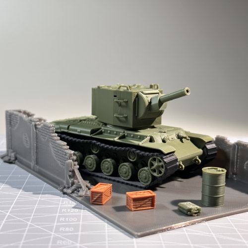 KV2坦克模型场景1/72比例拼装模型3D打印模型军迷礼物