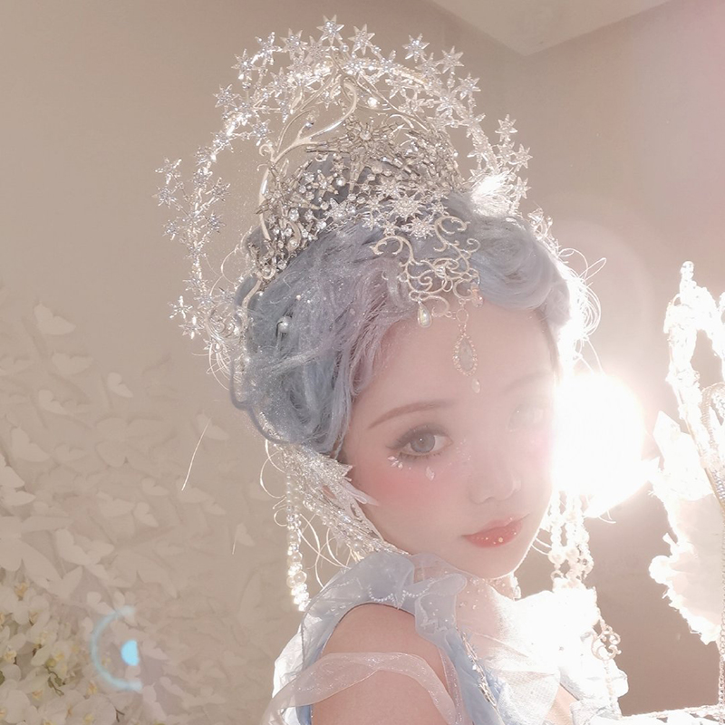雪精灵原创定制四季婚礼皇冠花嫁
