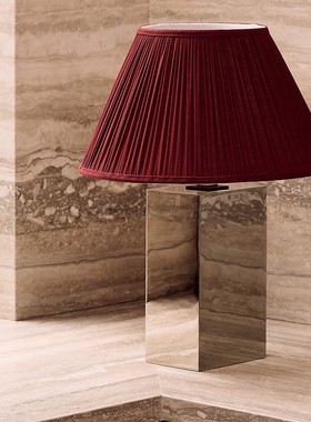 Carmichael美式样板间手工定制台灯布艺百褶创意别墅设计师床头灯