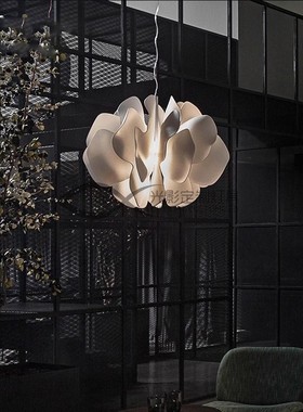 Lladro Nightbloom奶油风餐厅陶瓷吊灯设计师花瓣客厅卧室蝴蝶灯