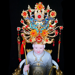 黑山老太头冠九尾狐发冠泰山奶奶马祖妈妈凤冠神像头饰王母娘娘