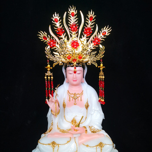 观音娘娘头冠黑山奶奶发冠九尾狐仙王母娘娘凤冠神像头饰