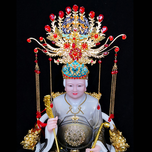 泰山马祖妈妈凤冠黑山奶妈头冠九尾狐发冠王母娘娘头饰神像饰品
