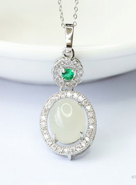 天然和田玉吊坠白玉项链玉石挂件女款新中式高级感新中式国风