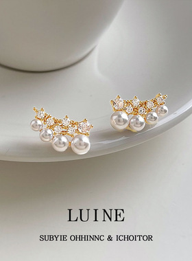 实物很美~轻奢高级感烟花锆石耳钉女2025新款爆款小众设计感耳饰