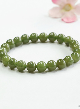 天然和田玉手串晴水玉石手链珠宝首饰晴水渐变女玉石珠宝天然玉石