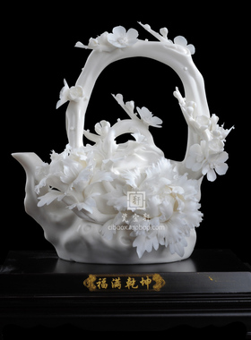 牡丹乾坤结婚生日礼品德化白瓷