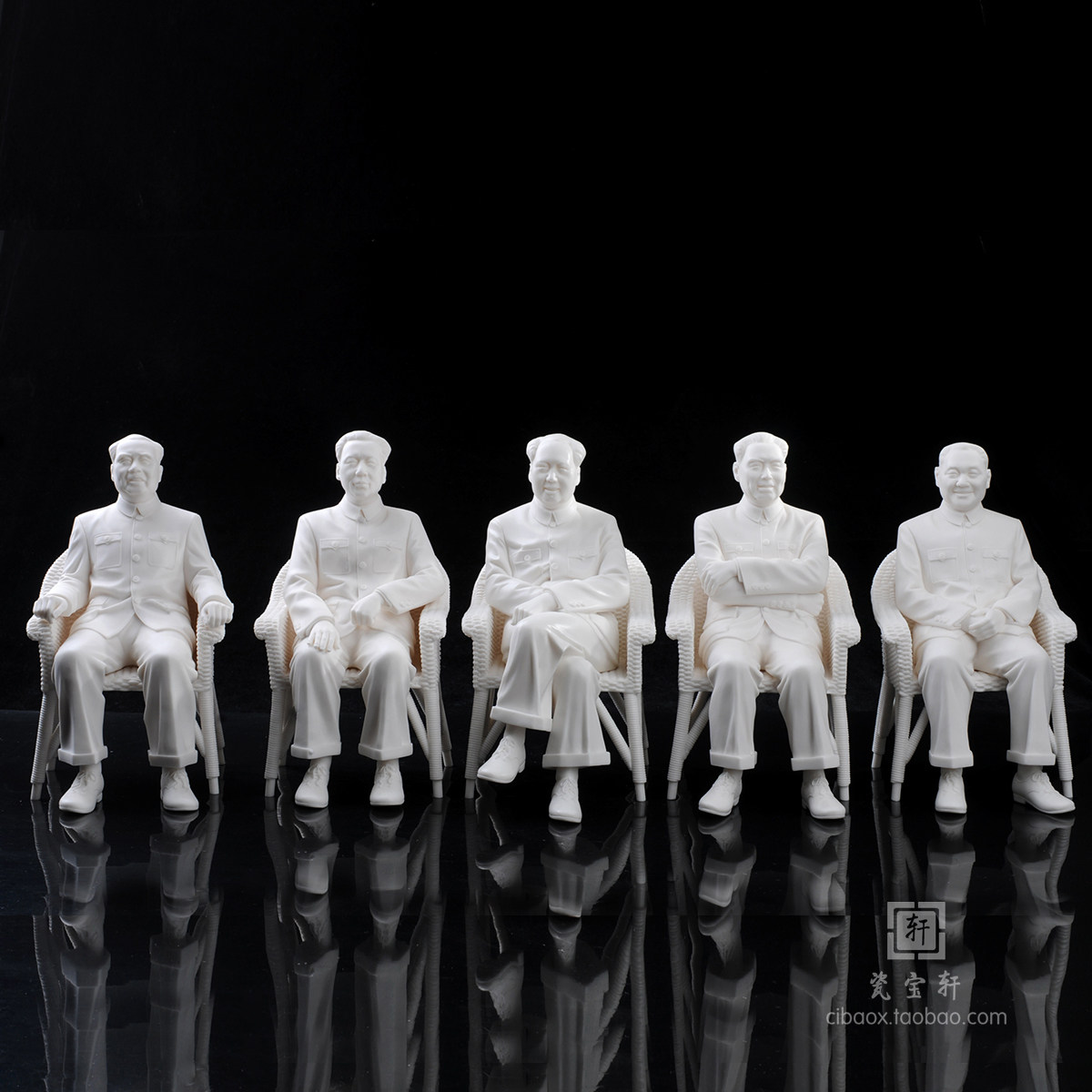 共和国春天历史伟人雕塑五大伟人德化陶瓷白瓷张祥琦大师名家摆件