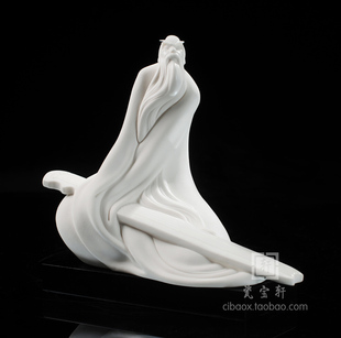 知音德化陶瓷白瓷古典历史人物琴房会所茶所工艺品摆件好友礼品