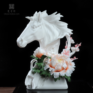 辉煌腾达马到成功陶瓷马领导上司升迁调任开业办公室工艺礼品摆件