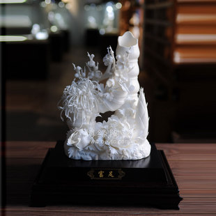 富足节节高德化白瓷陶瓷手工瓷花家居客厅玄关工艺品摆件