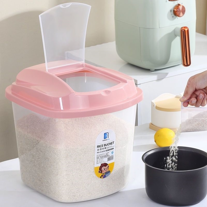 家用厨房装米桶50斤透明储米箱防潮防虫10斤箱子20斤米缸面粉30斤